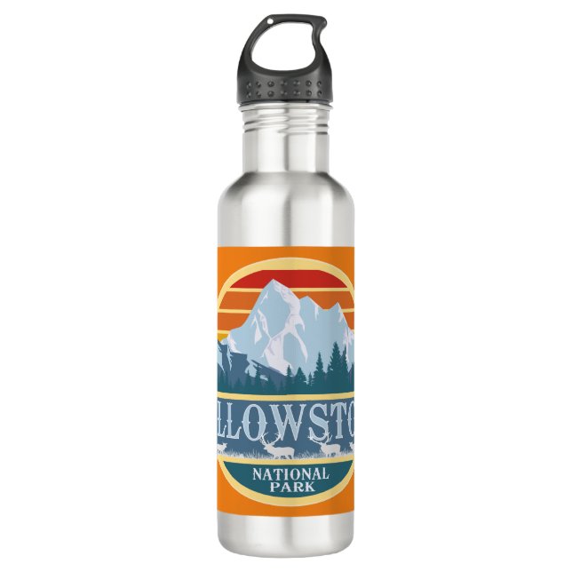 Yellowstone National Park Elk 710 Ml Water Bottle (Front)