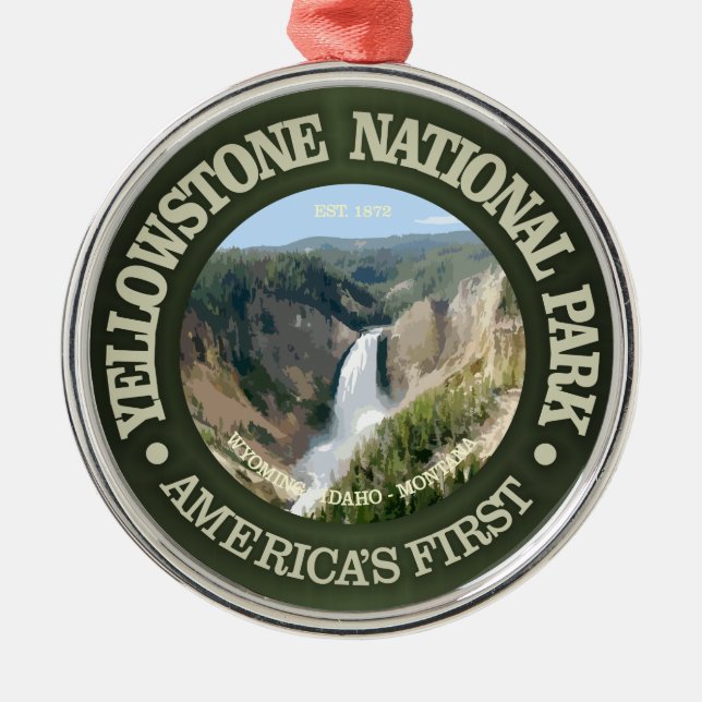 Yellowstone National Park (falls) Metal Ornament (Front)