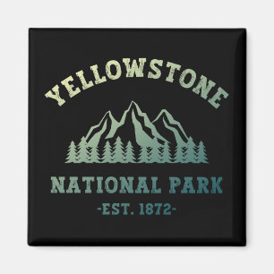 Yellowstone National Park Gradient Hiking Camping Magnet