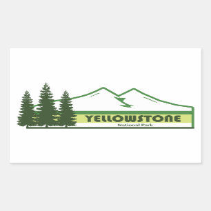 Yellowstone National Park Green Stripes Sticker