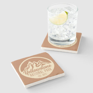 Yellowstone National Park Hiking Camping Stone Coaster