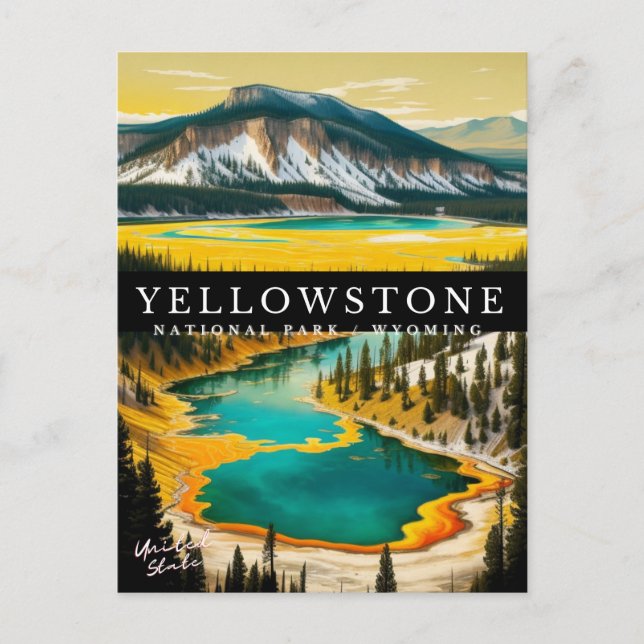 YELLOWSTONE NATIONAL PARK HOLIDAY POSTCARD (Front)