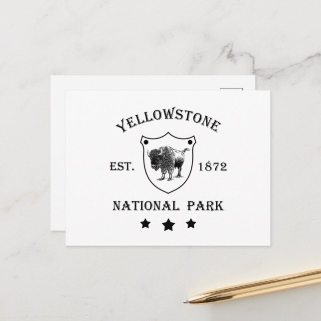 Yellowstone national park holiday postcard (Front/Back In Situ)