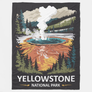 Yellowstone National Park Hot Spring Fleece Blanket