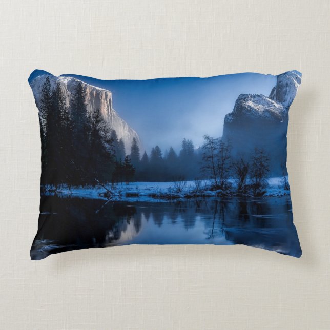 Yellowstone National Park In Winter Accent Pillow (Front)