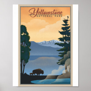 Yellowstone National Park Litho Artwork Poster