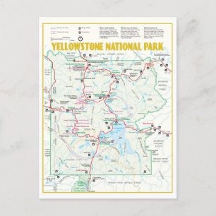 Yellowstone National Park modern map Postcard