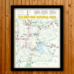 Yellowstone National Park modern map Poster