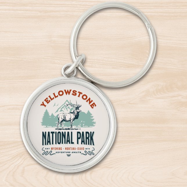 Yellowstone National Park Mountain Landscape Keychain (Creator Uploaded)