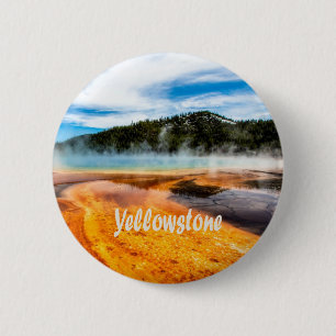 Yellowstone National Park Mountains Nature Animals 2 Inch Round Button