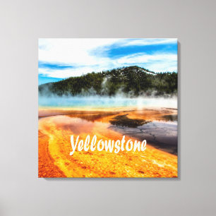 Yellowstone National Park Mountains Nature Animals Canvas Print
