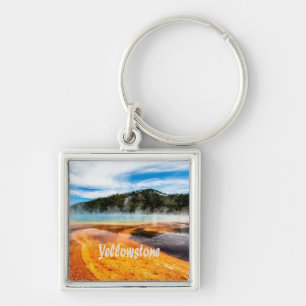 Yellowstone National Park Mountains Nature Animals Keychain