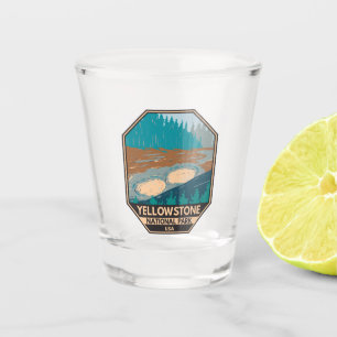 Yellowstone National Park Mud Volcano Vintage Shot Glass