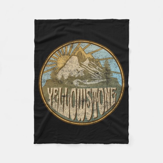 Yellowstone National Park Nature Mountains Hiking  Fleece Blanket (Front)