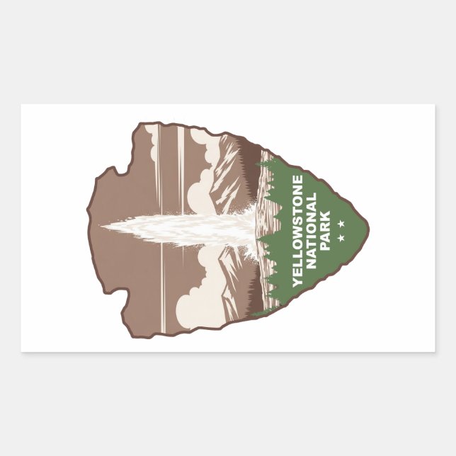 Yellowstone National Park Old Faithful Arrowhead Sticker (Front)
