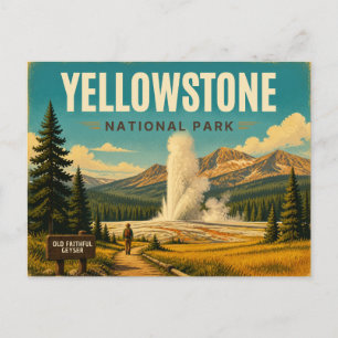Yellowstone national park postcard