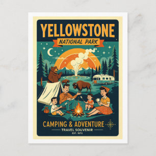 Yellowstone National Park Retro 1950s Postcard
