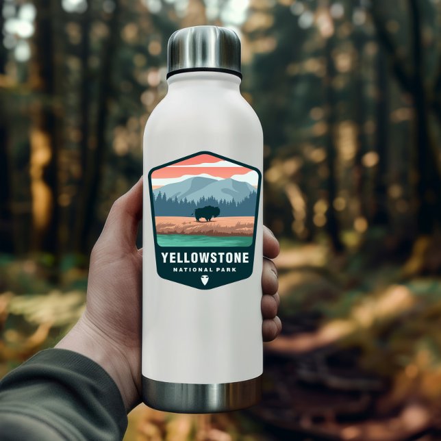 Yellowstone National Park Retro | Die-Cut Sticker (Yellowstone National Park Sticker)