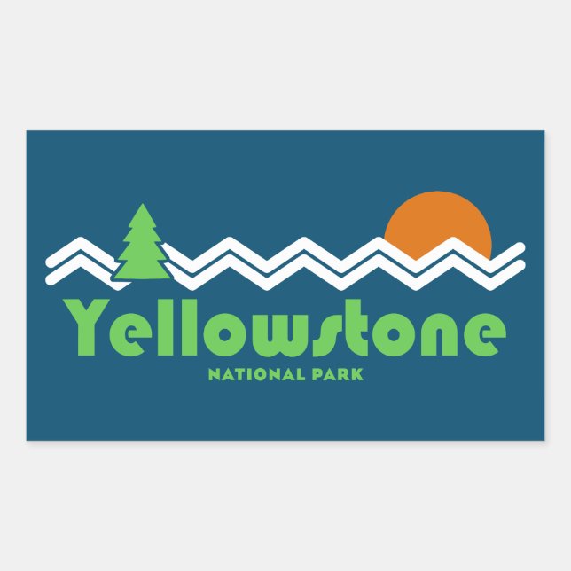 Yellowstone National Park Retro Sticker (Front)