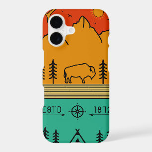 Yellowstone National Park Retro Wyoming USA Bison