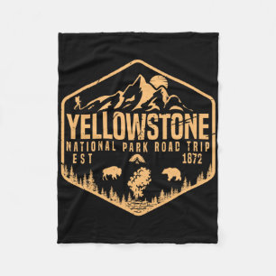 Yellowstone National Park Souvenir Family Road Tri Fleece Blanket