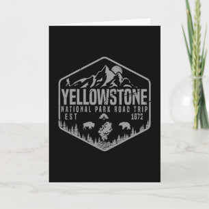 Yellowstone National Park Souvenir Hiking Family R Card