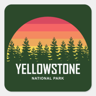 Yellowstone National Park Square Sticker