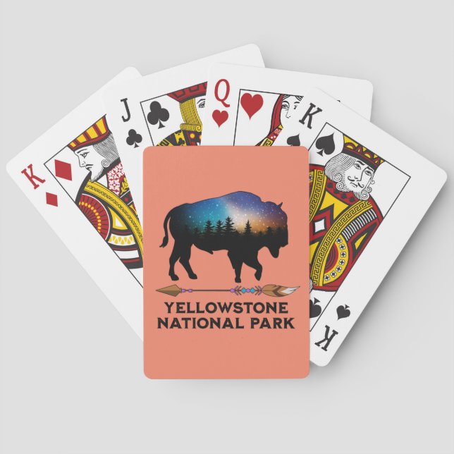 YELLOWSTONE NATIONAL PARK STARRY NIGHT BISON PLAYING CARDS (Back)