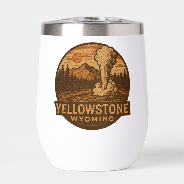 Yellowstone National Park Stemless Wine Tumbler  (Front)