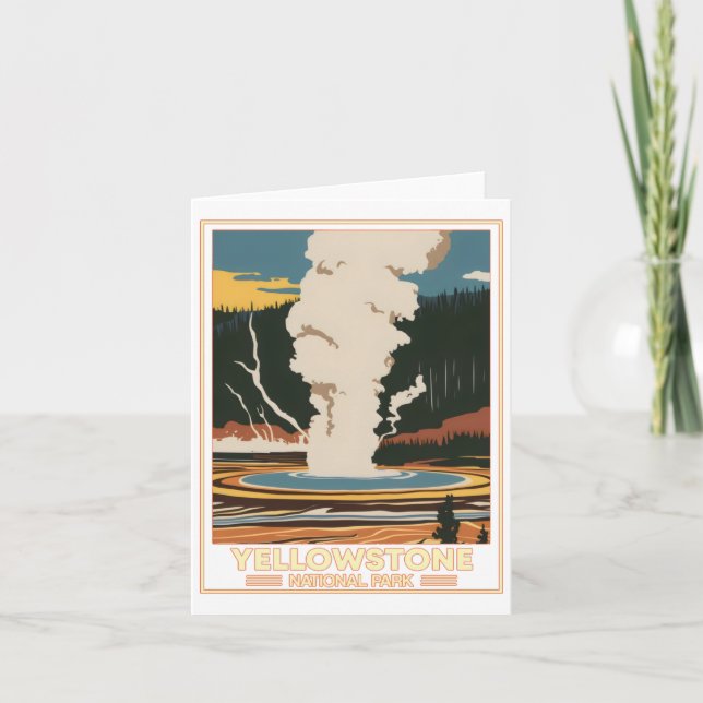 Yellowstone National Park Sticker  Card (Front)