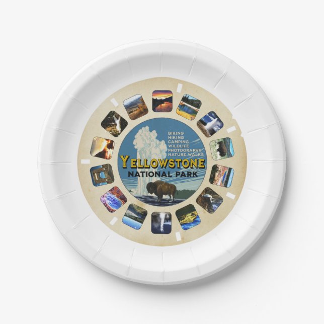 YELLOWSTONE NATIONAL PARK THEME PARTY PAPER PLATE (Front)