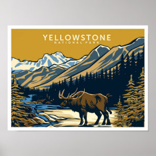 Yellowstone National Park United States Travel Poster
