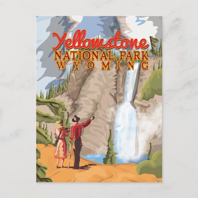 Yellowstone National Park Vintage Poster Postcard (Front)