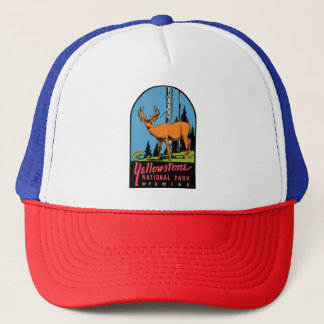 Yellowstone National Park Vintage Travel   Trucker Hat