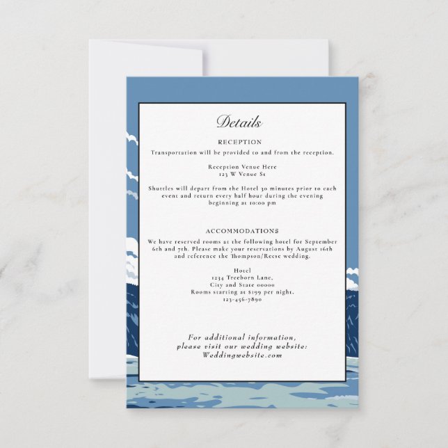 Yellowstone National Park Wedding Details Retro Invitation (Front)