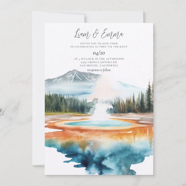 YELLOWSTONE NATIONAL PARK Wedding Invitation (Front)