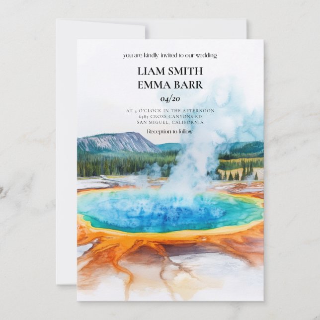 YELLOWSTONE NATIONAL PARK Wedding Invitation (Front)