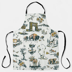 Yellowstone National Park Wildlife Pattern Apron