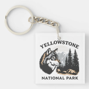 Yellowstone National Park Wolf Keychain