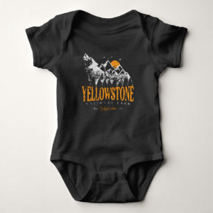 Yellowstone National Park Wolf Mountains Vintage  Baby Bodysuit