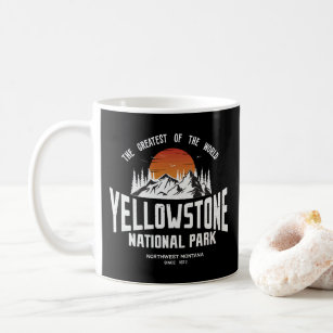 Yellowstone National Park Wolf Mountains Vintage Coffee Mug