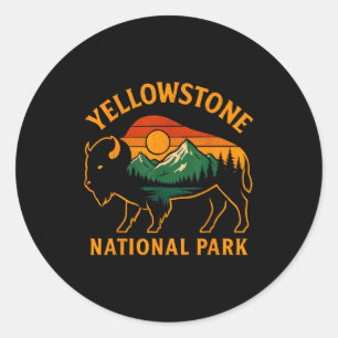 Yellowstone National Park Wyoming Buffalo Bison Su Classic Round Sticker