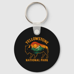 Yellowstone National Park Wyoming Buffalo Bison Su Keychain