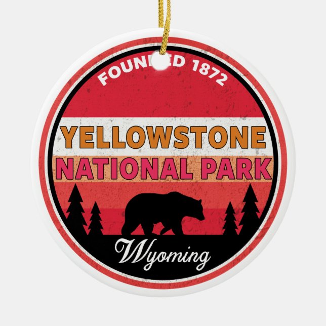 Yellowstone National Park Wyoming Ceramic Ornament (Front)