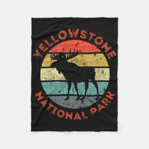 Yellowstone National Park Wyoming Moose Hiking Vin Fleece Blanket