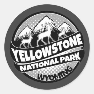 Yellowstone National Park Wyoming noir autocollant