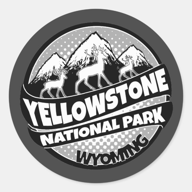 Yellowstone National Park Wyoming noir autocollant (Devant)