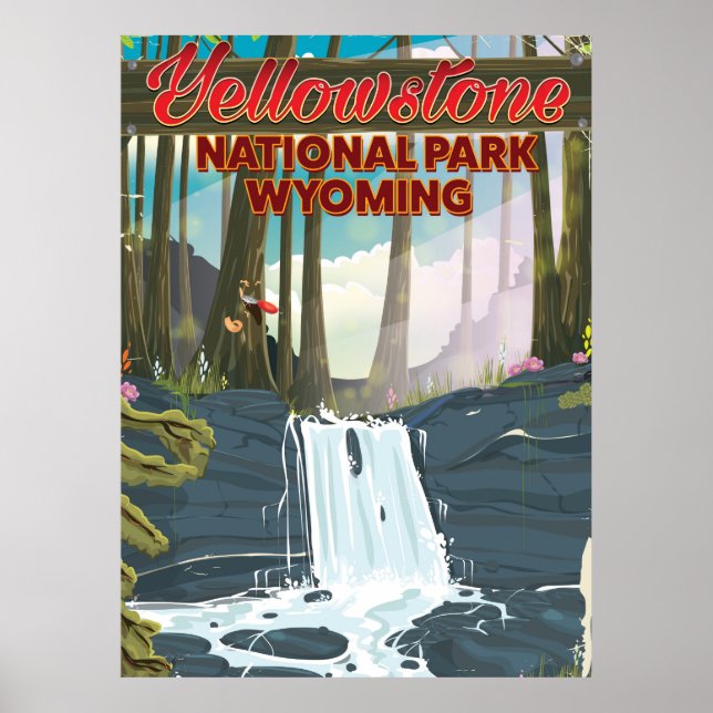 Yellowstone National Park, Wyoming travel poster (Front)