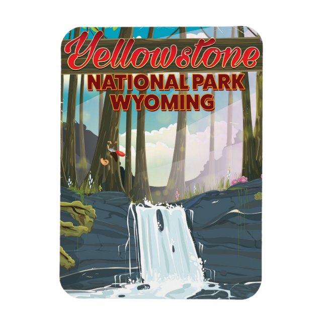 Yellowstone National Park, Wyoming travel poster Magnet (Vertical)