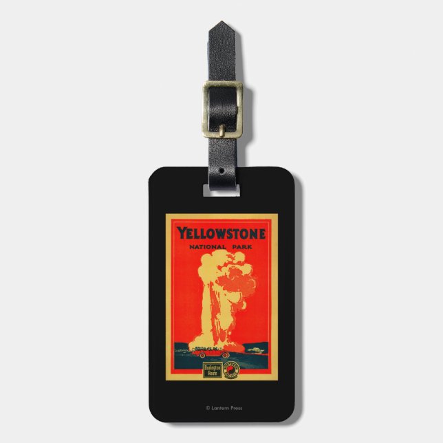 Yellowstone, Old Faithful Advertising Poster Luggage Tag (Front Vertical)